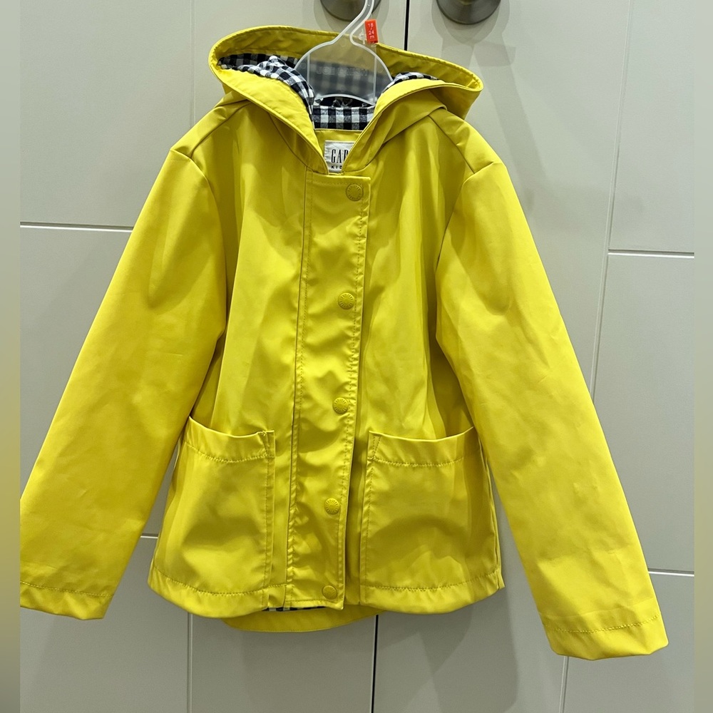 COPY - Gap Kids Broght Lemon Yellow Rain Jacket Coat waterproof S